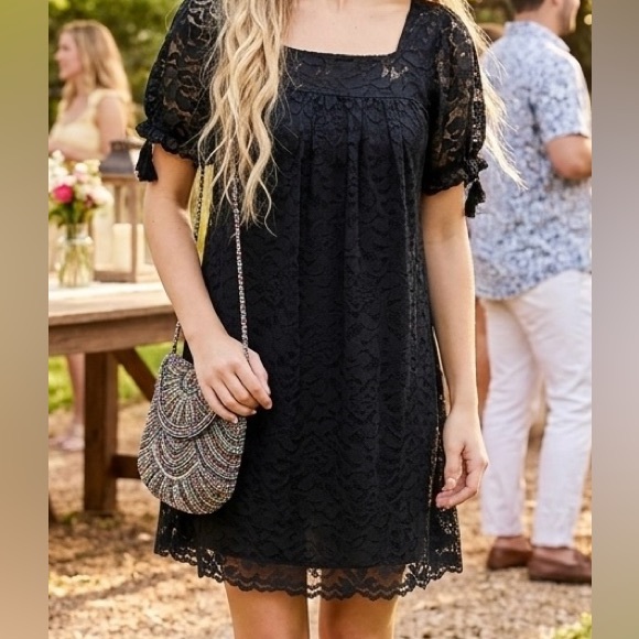 LOFT Dresses & Skirts - LOFT Elegant Black Lace Mini Dress